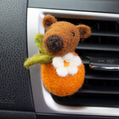 Orange Capybara Car Vent Clip