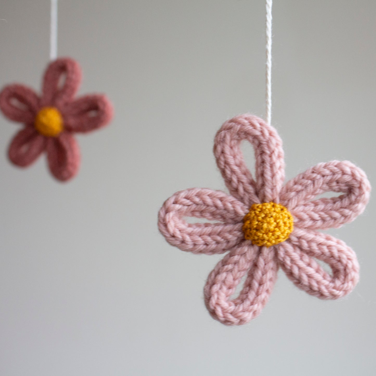 Floral Horse Baby Mobile – Knitted Pony & Wildflowers Nursery Decor