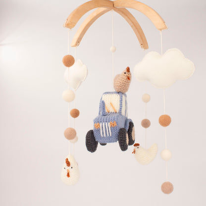 Blue Tractor Baby Mobile Drift & Dream – Farm Nursery Decor