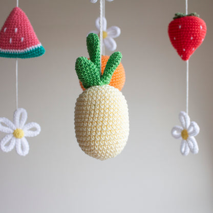 Vibrant Tropical Fruit & Cactus Baby Mobile