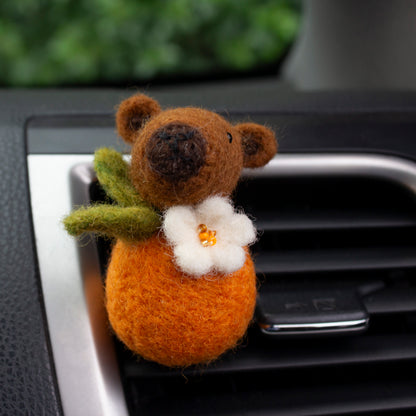 Orange Capybara Car Vent Clip