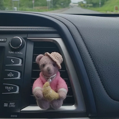 Croissant Bear Car Vent Clip