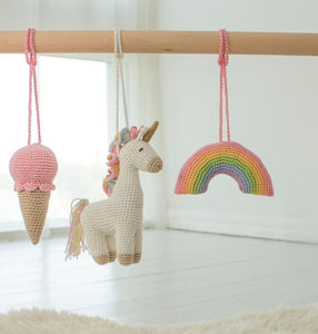 Rainbow Unicorn baby gym toys: Unicorn, rainbow, ice-cream cone