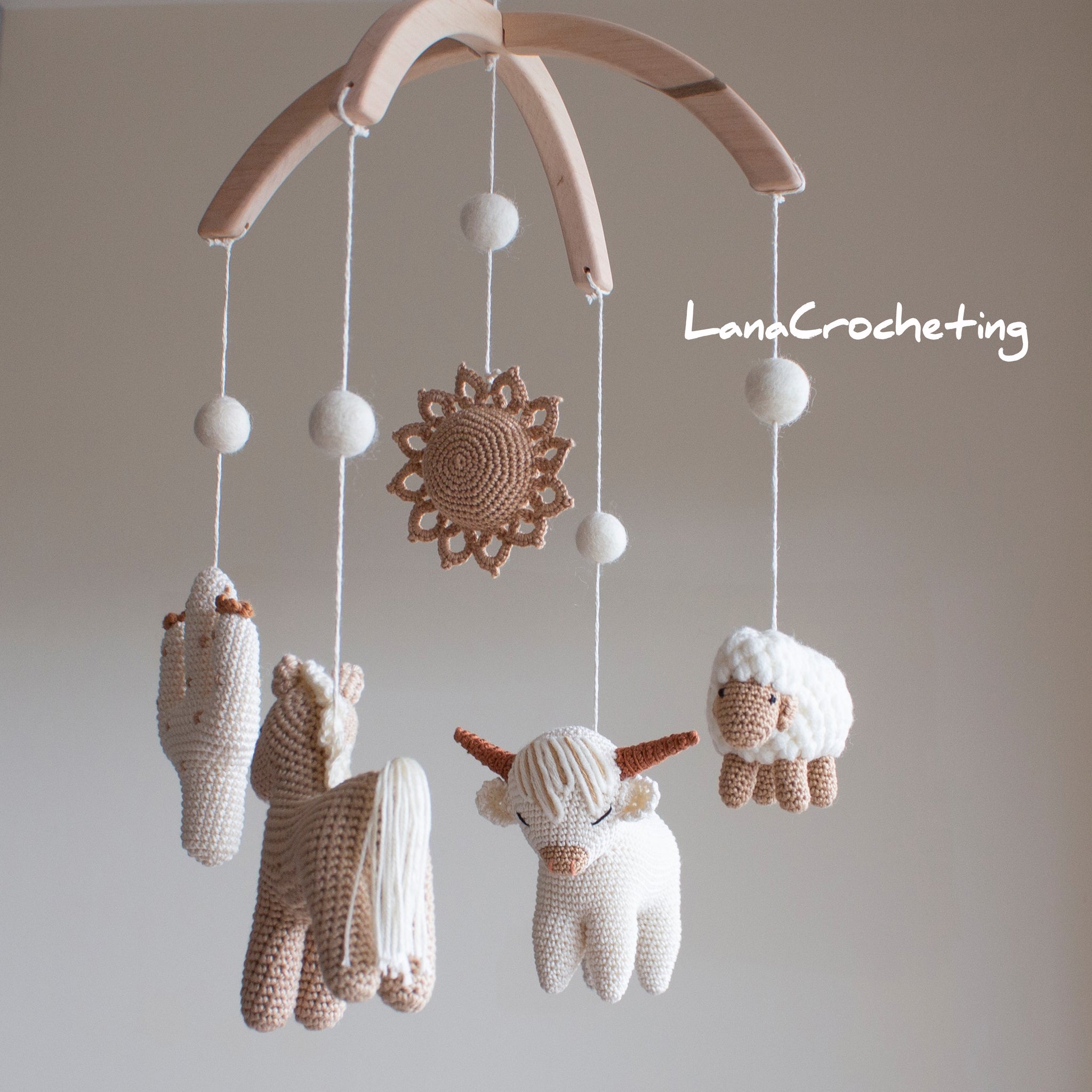Boho Farm nursery mobile