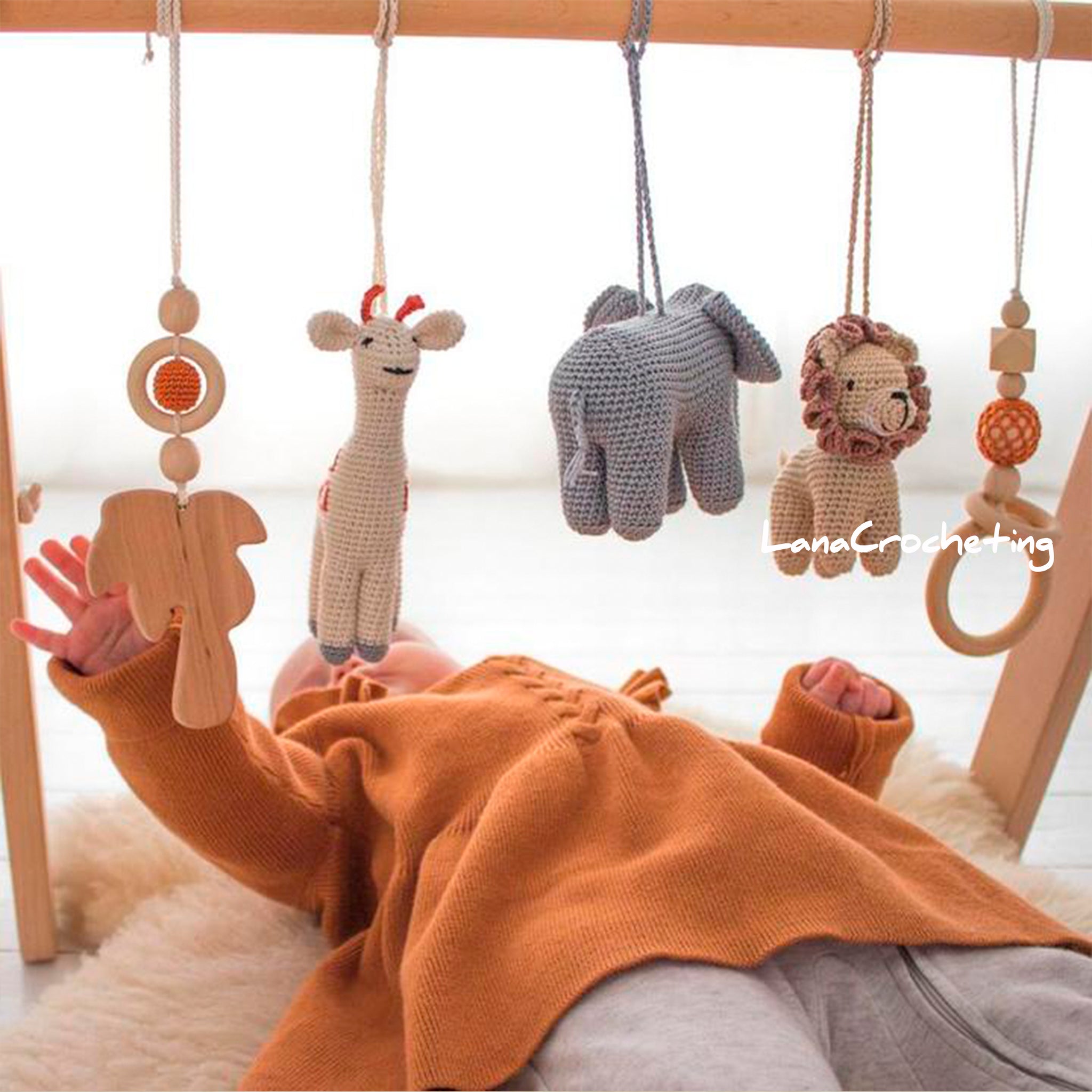 Safari Baby Gym Toys ( African animals - Giraffe, Elephant, Lion )